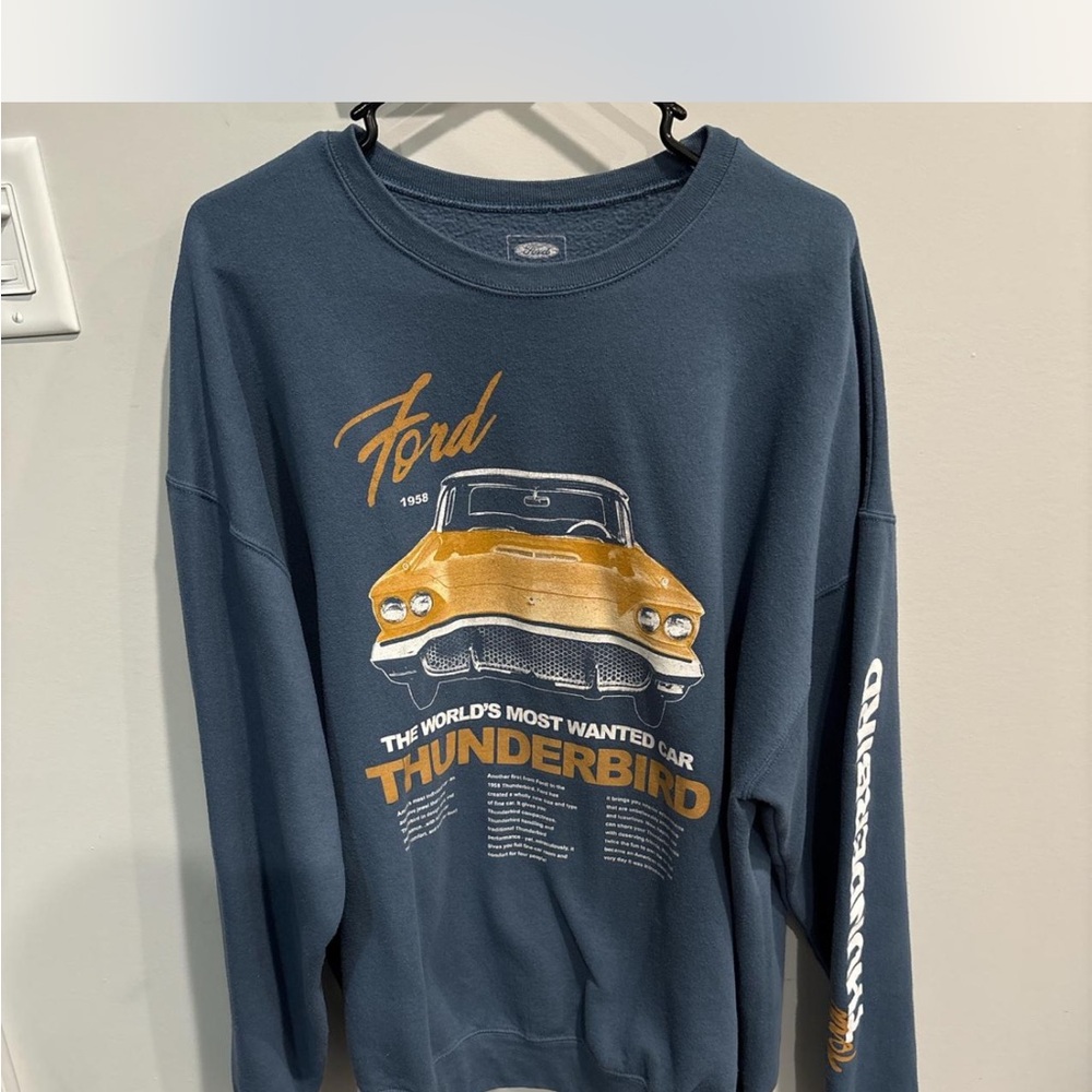 Ford Thunderbird Men's Crewneck Sweater - Blue and Gold